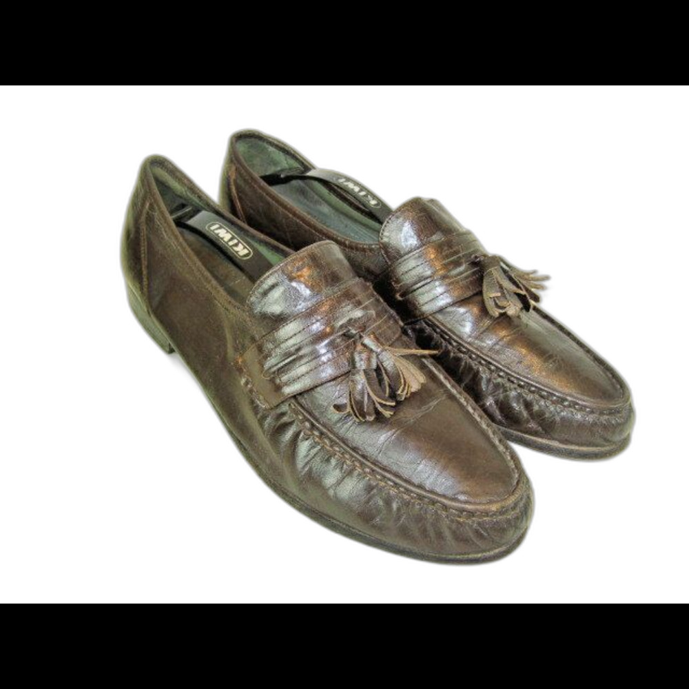Mens Nunn Bush Brown Leather Tassle Casual Loafers sz 10.5N